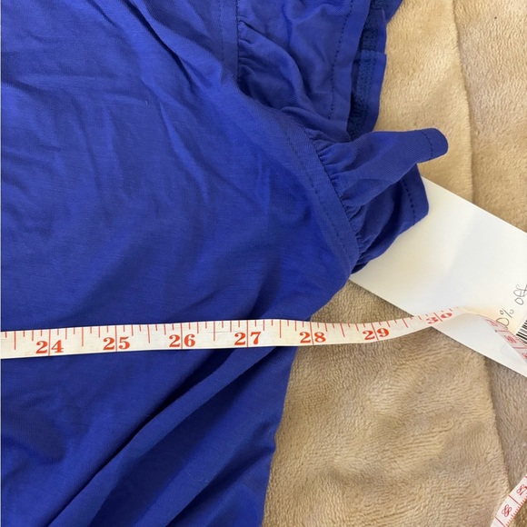 Blue Wrap Blouse with Ruffled Sleeves - Picture 4 of 8